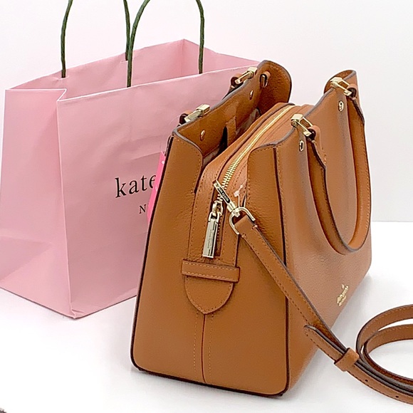 Kate Spade Leila Medium Triple Compartment Satchel Warm Ginger - Picture 4 of 16